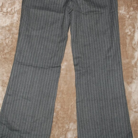 Express Design Studio Editor Trouser Suit Pants - Gray Striped - Pink Lining - Picture 11 of 12